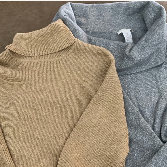 Chico's Sweaters - Bundle two festive turtlenecks. Silver cowlneck is Chicos size 3.